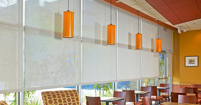 Commercial blinds in an office