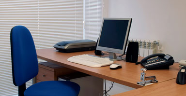 Commercial blinds in an office